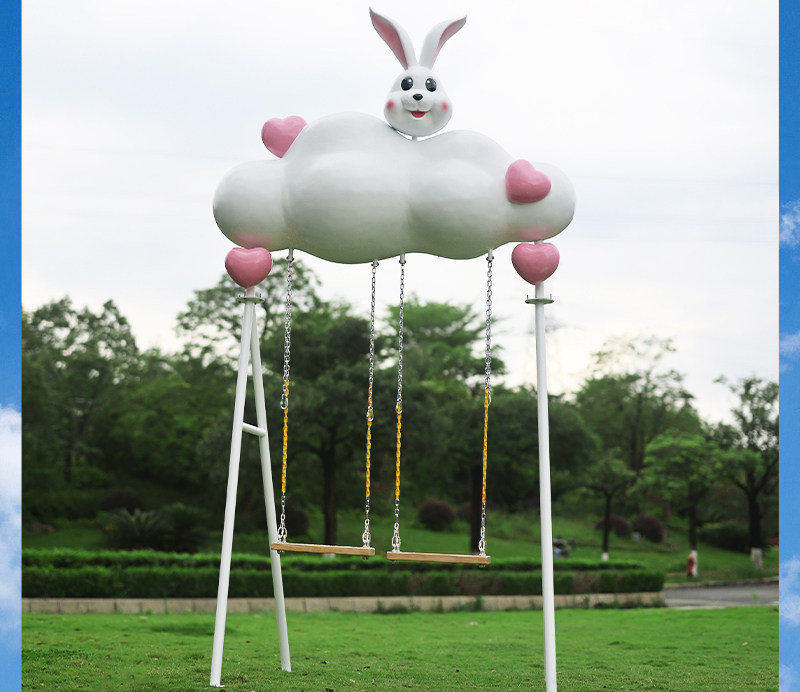 Bunny Cloud Double Swing Set – Magical Outdoor Play - outdoor play ...